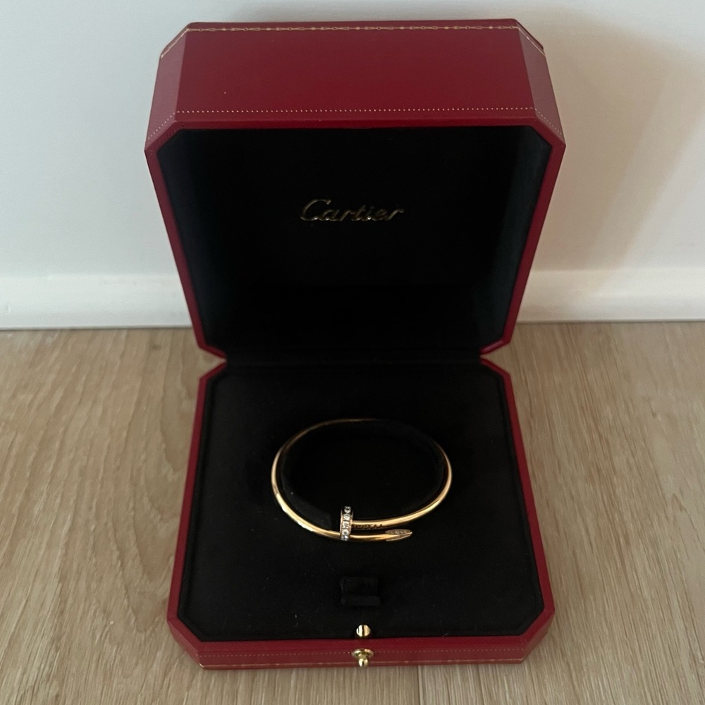 Cartier Juste Un Clou pink gold with diamonds bracelet - Picture 5 of 15